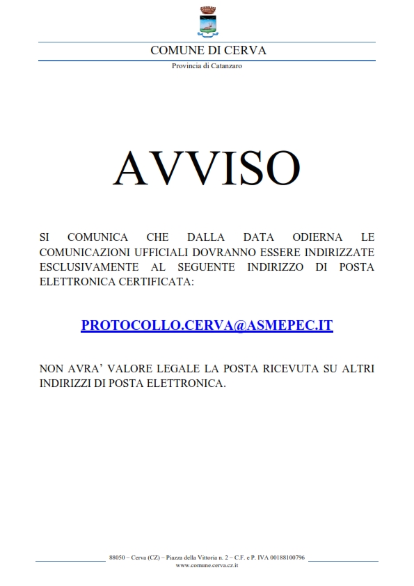 AVVISO PEC